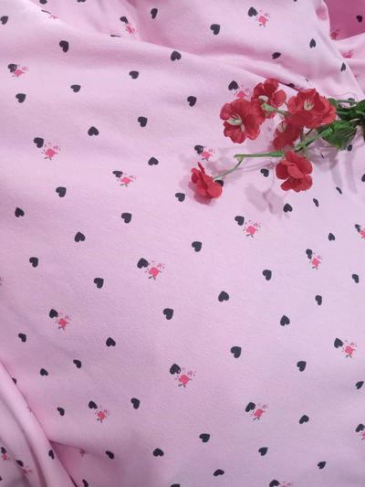 Algodón con lycra ROSA "Corazón"