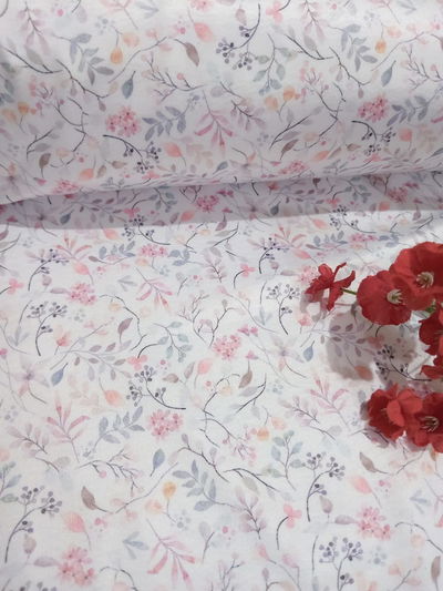 Microfibra con lycra hojitas ROSA