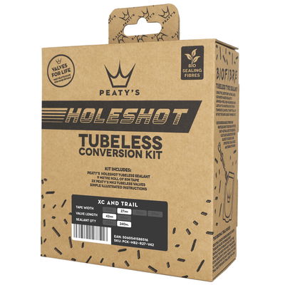 Kit Conversion Tubeless Bici Mtb Peatys 27mm Valvula presta negra