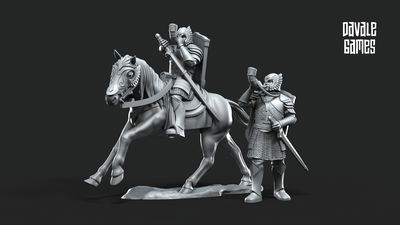 Grey Castle horn Mtd and foot - Grey Castle -  Davale Games