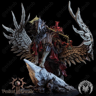 High Lord Azriel on Sphinx - Penitent Crusade - Bestiarum