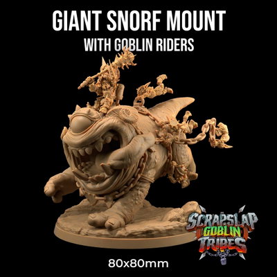 Giant Snorf Mount with Goblin Riders - Scrapslap Goblin Tribes