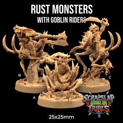 Rust Monters with Goblin Riders  - Scrapslap Goblin Tribes