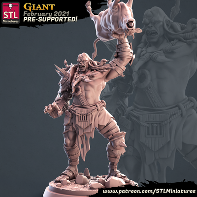 Gigante con Vaca (o piedra) - STL Miniatures