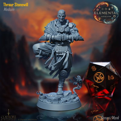Thraur Stonewill, Mago Elemental - Elemental Cataclysm - Claymore Miniatures