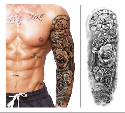 Tatuaje temporal manga candado rosa 