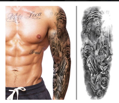 Tatuaje temporal manga cristo 