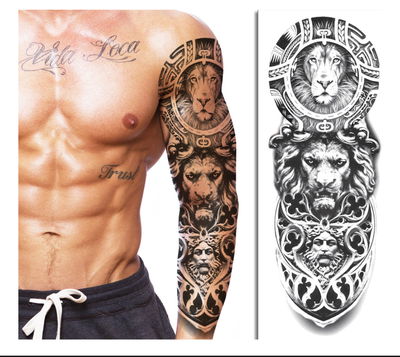 Tatuaje temporal manga Tribal Leon