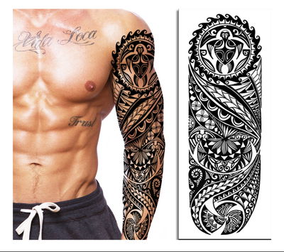 Tatuaje temporal manga tribal tortuga