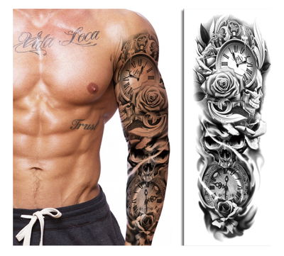 Tatuaje temporal manga Reloj pluma