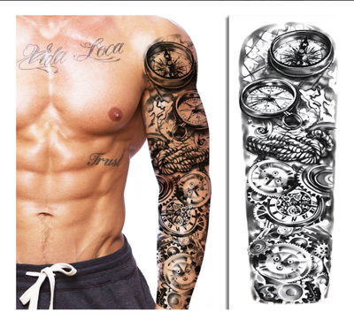 Tatuaje temporal manga brujula