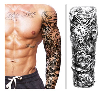 Tatuaje temporal manga Paloma reloj 