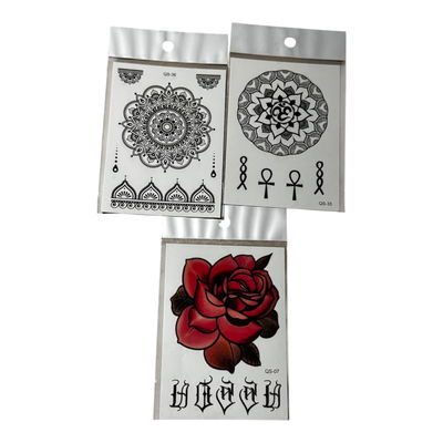 Tatuajes temporales manos pack x 3  combo 3