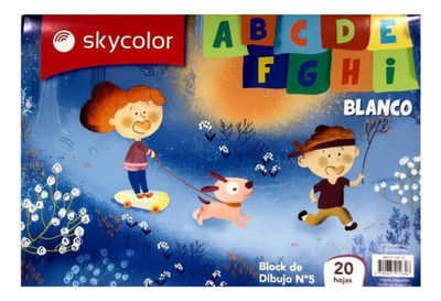 Block Skycolor De Dibujo Nº5 Hoja Blanca 90 Gr X20 Hjs