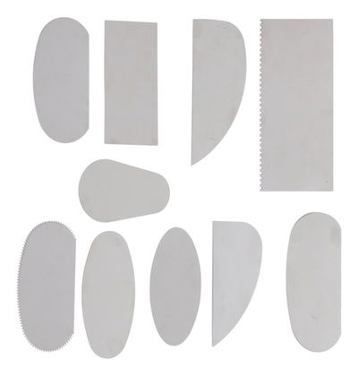 Kit 10 Cortadoras De Acero Para Arcilla Raspador Dentado