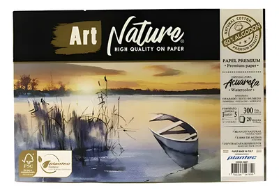 Block Acuarela Art Nature A4 60% Algodon G/fino 300gr Blanco 