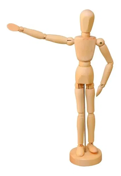 Maniquie Muñeco Articulado 30 Cm. Sapiens Figura Madera