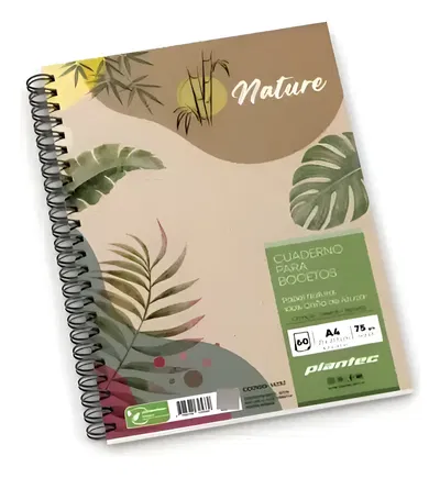 Cuaderno Art Nature A5(15x21cm) 75g 100% Caña Azucar.plantec 84127