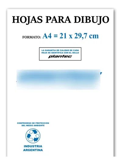 Hojas De Dibujo A4 106 Gms Liso X 10 Hojas Plantec 5502