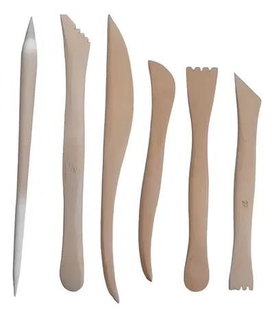 Set 6 Estecas De Madera Arte Porcelana Fria Reposteria