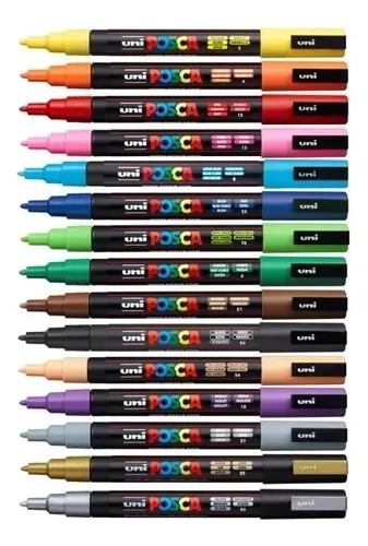 Marcador Uni Posca Pc-3m Pintura Acrílica Medio X Unidad 