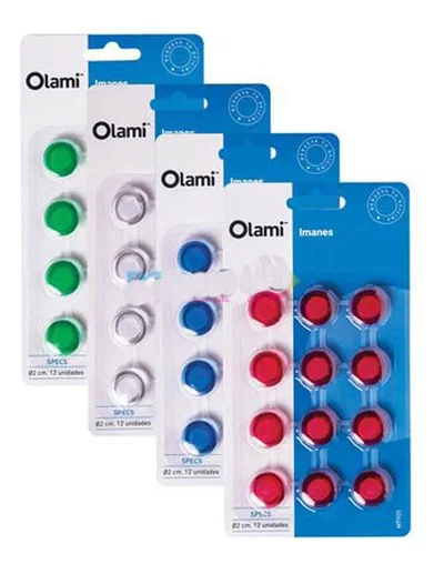 Blister De Imanes X 12 Unidades Redondos De 2 Cm olami mt906