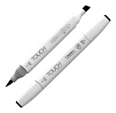 Marcador Doble Punta Touch Color Negro X 6 Unidades