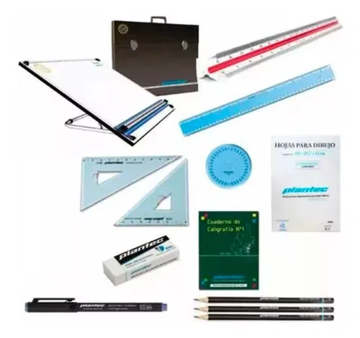 Tablero Dibujo Tecnico Plantec 50x60 Atril 6 Kit Completo!!!