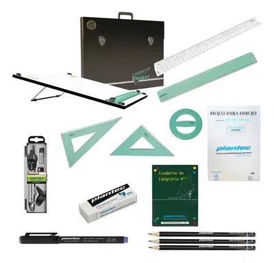 Tablero de dibujo Dozent Kit Tablero 40x50 con Atril y Compas