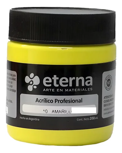 Acrilico Amarillo Medio Pote 60ml Eterna profesional 