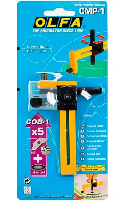 Cortador Cutter De Compás Olfa Cmp-1 Circular 1 A 15 Cms