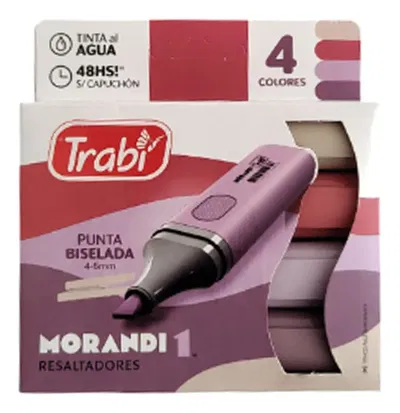 Resaltador Trabi Línea Morandi X 4 Colores Color Morandi 1