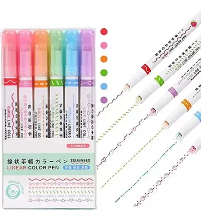 Kit De 6 Marcadores Rotuladores Curvos Formitas De 6 Colores