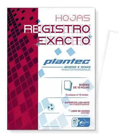 Papel Registro Exacto 210gr 35x50cm Plantec Grabado X  10h 5432