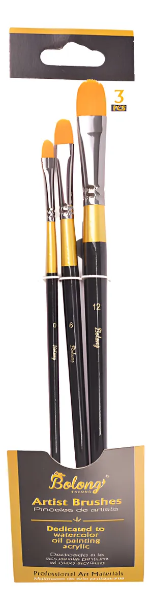 Set Pinceles Lengua De Gato Sinteticos X3u Bolong