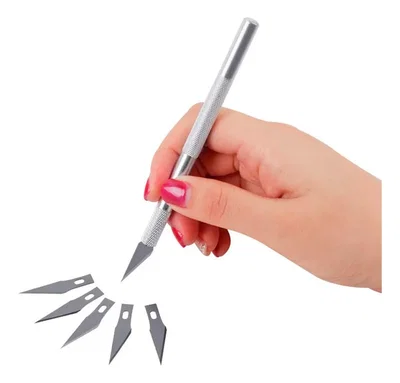 Cutter Bisturí Trincheta Precisión + Cuchillas De Repuesto
