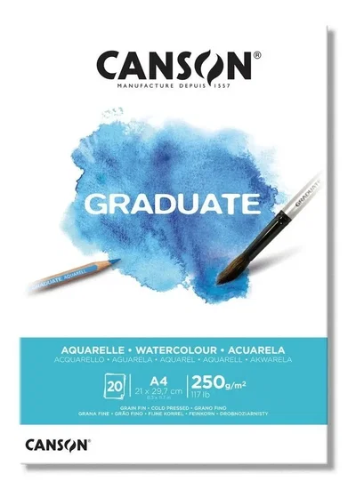 Canson Block Graduate Acuarela 250 Grs A4 X 20 Hojas