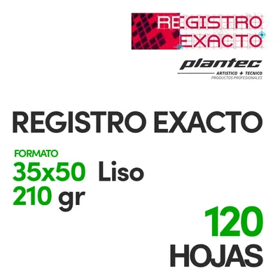 Papel Registro Exacto Plantec 210g 35x50 120 Hojas