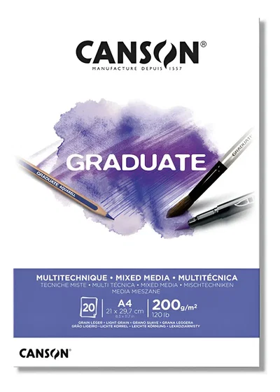 Block Canson Graduate Mix Media A4 200g 20