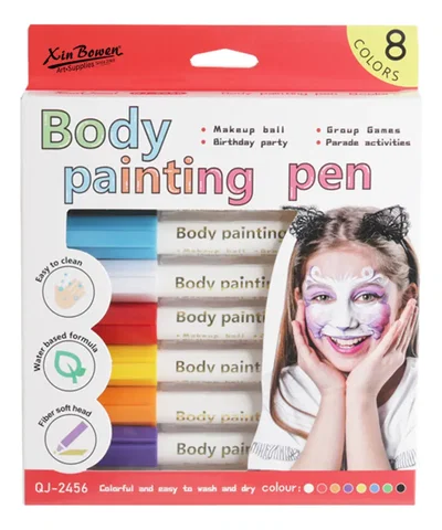 Marcadores Para Pintura Facial Corporal X8 Colores Infantil