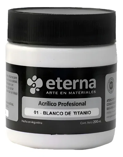 Acrilico Eterna Profesional Blanco De Titanio X 200ml Ml