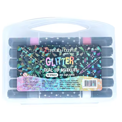 Marcadores Glitter Punta Pincel Lettering Brillantina X12