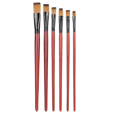 Set Pinceles Artístico chato X6 Sinteticos Semipro