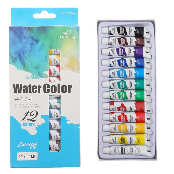 Set 12 Acuarelas En Pomos X12ml Papel , Cartulina