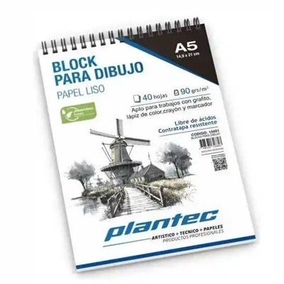Block Anillado x40 hojas Plantec 90 grs x und