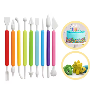 Set Estecas Plasticas X9 Porcelana Fria Reposteria Deco