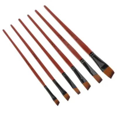 Set Pinceles Artísticos Biselados X6 Sinteticos Semipro