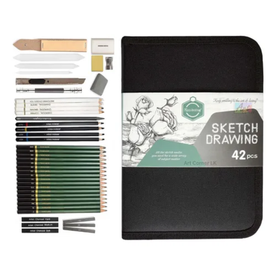 Kit De Lápices De Dibujo De 42 Piezas Grafito Gomas