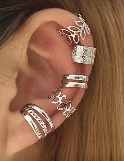 Set x5 Earcuff plateado