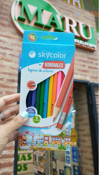 Lapices x12 Borrables Skycolor
